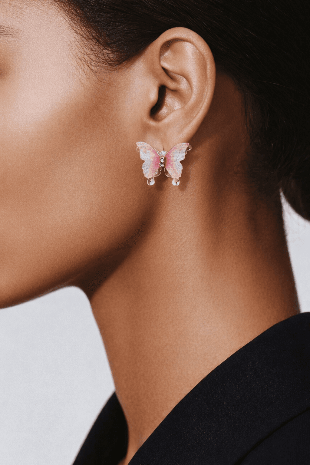 Pink Butterfly Stud Earrings