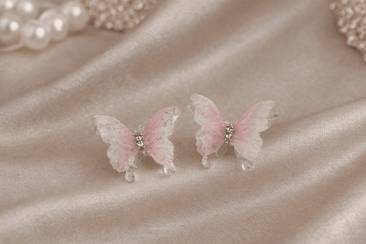 Pink Butterfly Stud Earrings