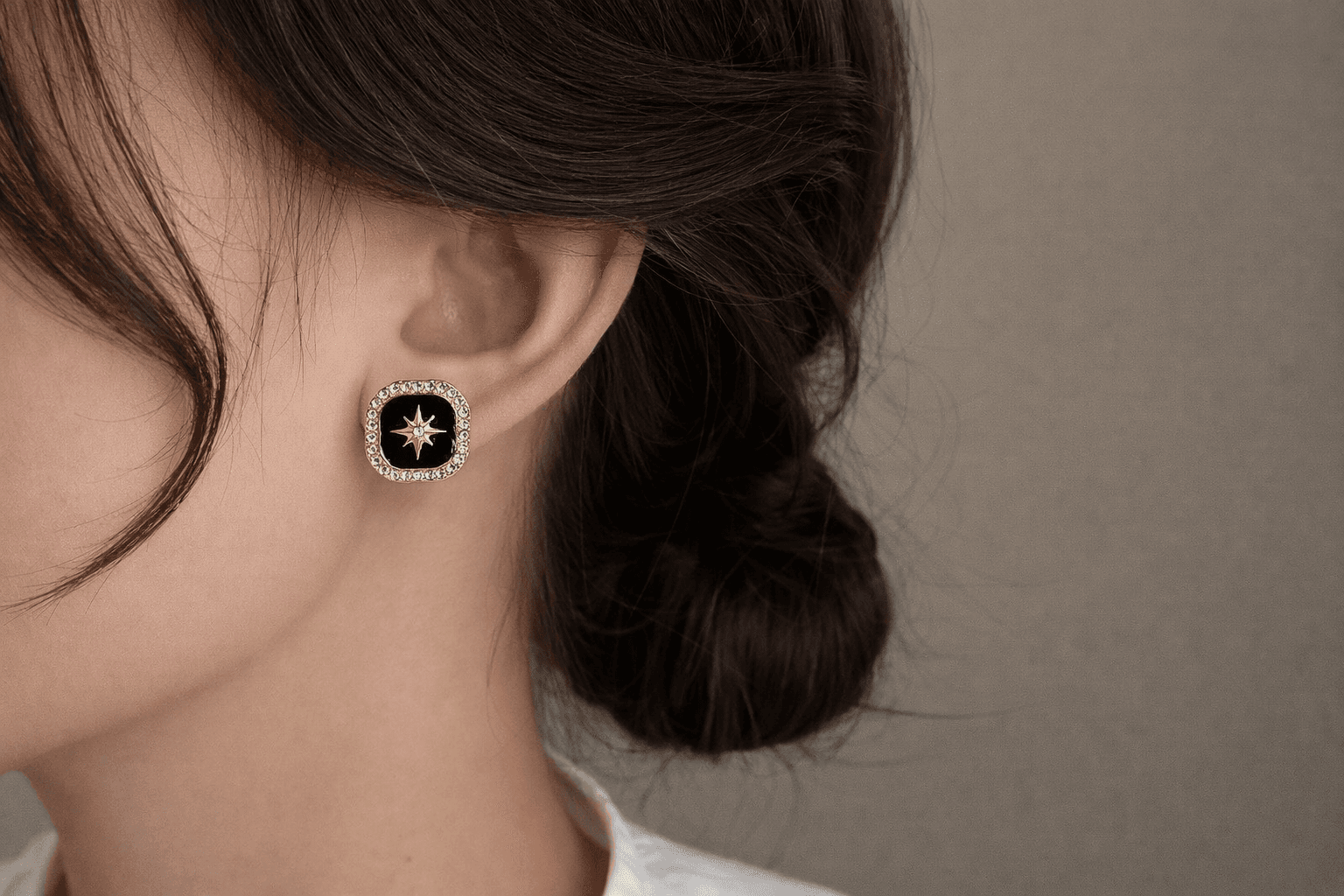 Black Emery Earrings