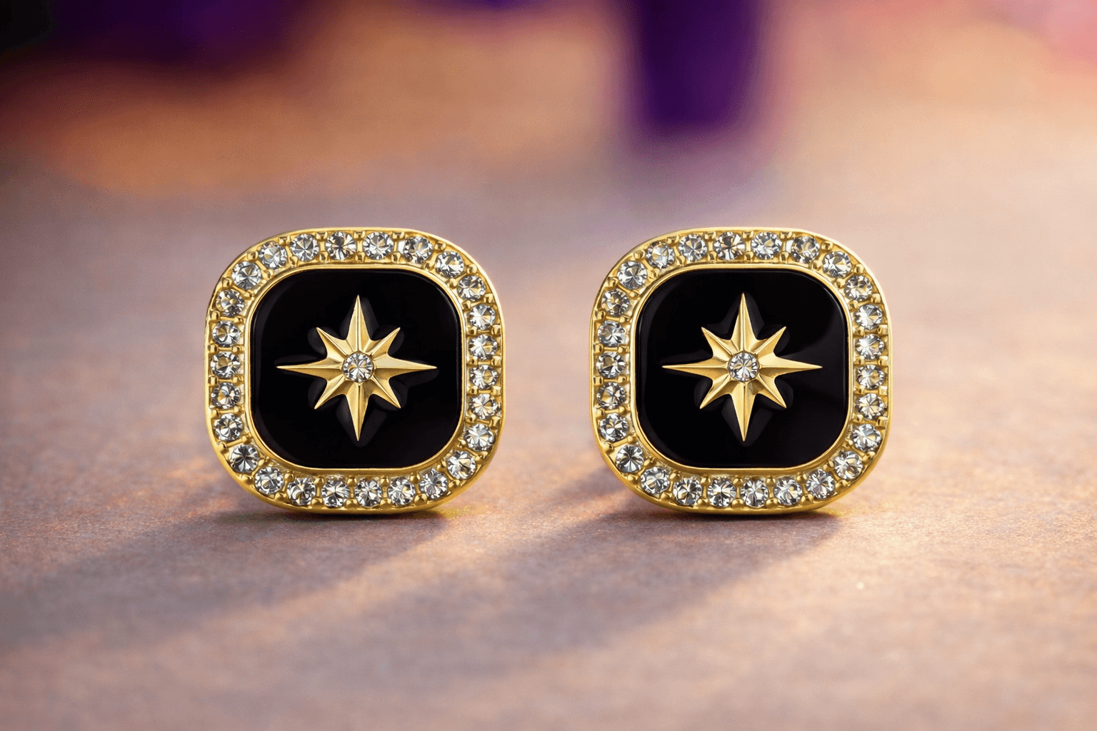 Black Emery Earrings