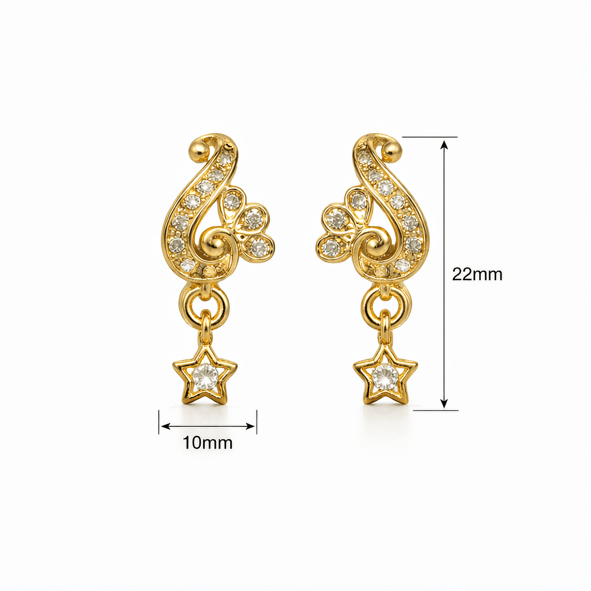 Trendy Artificial Gold-Tone Earrings Combo for Women & Girls (4 Pairs)