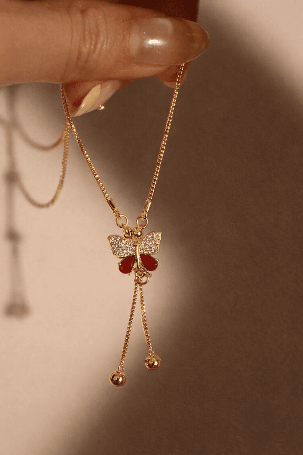 Butterfly Aura Green Stone Necklace & Earrings Set