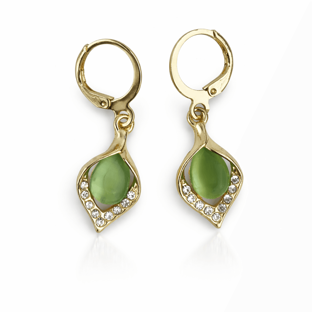 Butterfly Aura Green Stone Necklace & Earrings Set