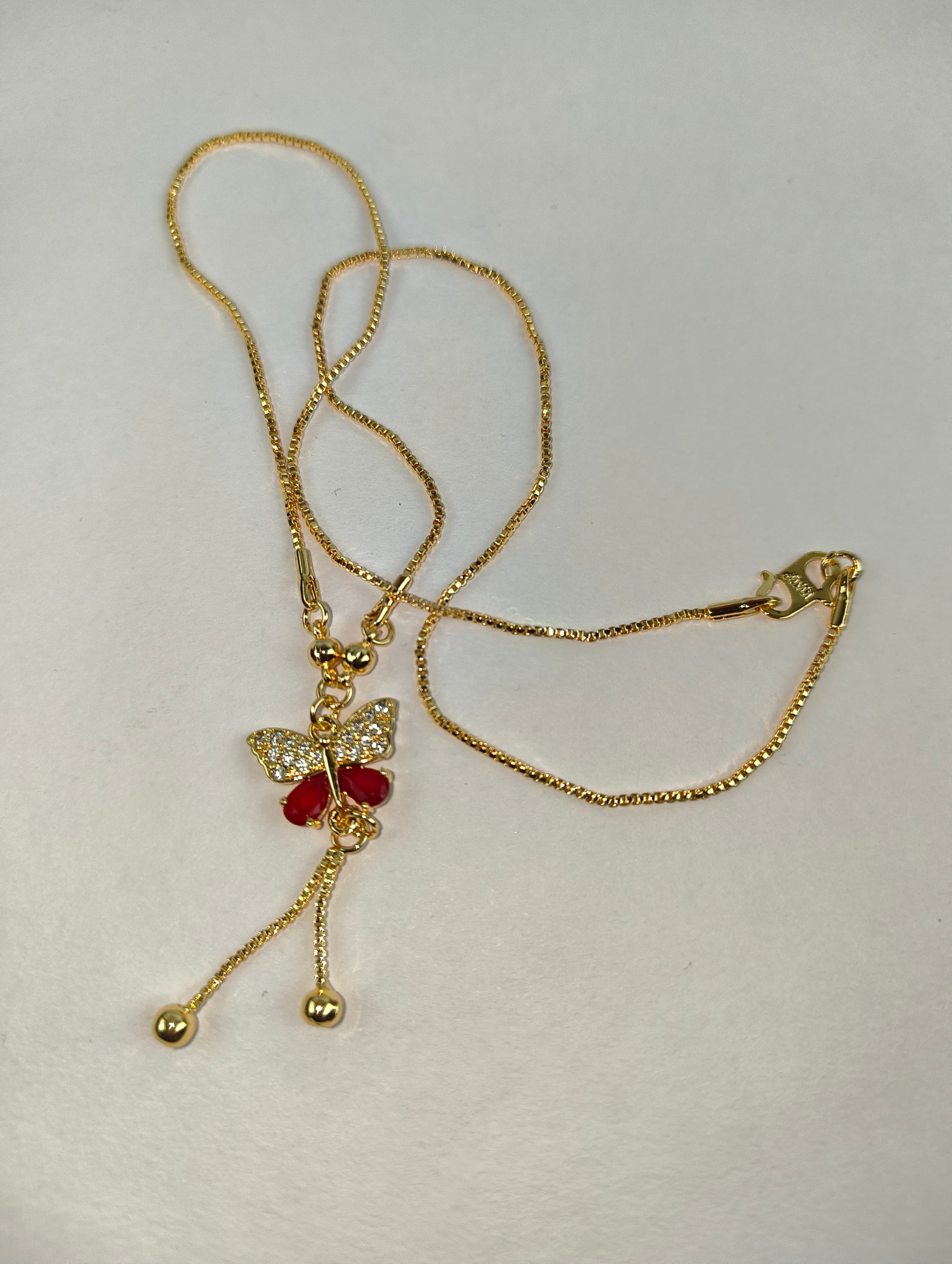 Butterfly Aura Green Stone Necklace & Earrings Set