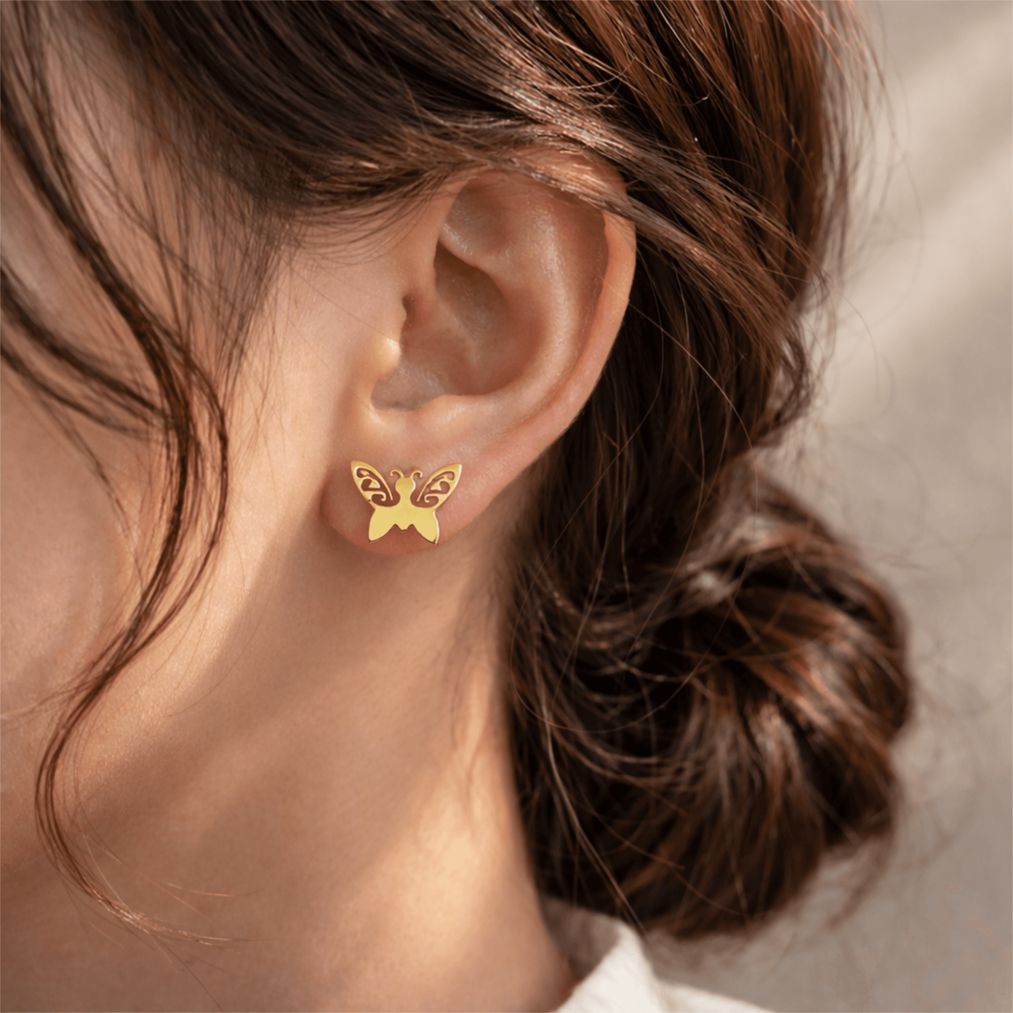 Gold Plated Green Stone Drop & Crystal Butterfly Stud Earrings Combo Set for Women