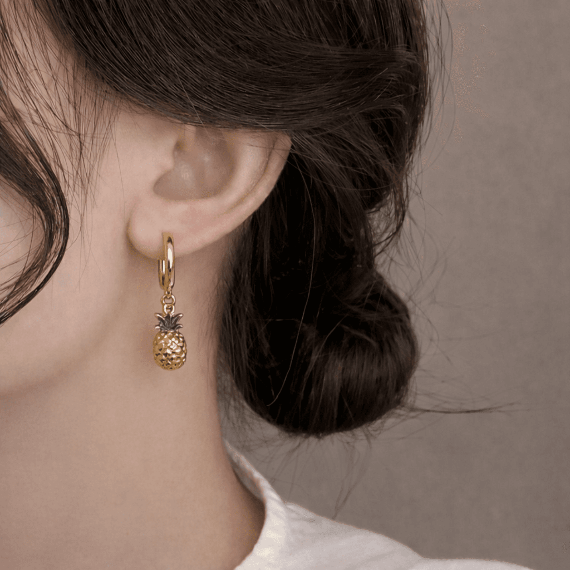 Gold Plated Hoop Earrings Combo Set for Women | Heart Drop, Pineapple Charm & Crystal Hoops