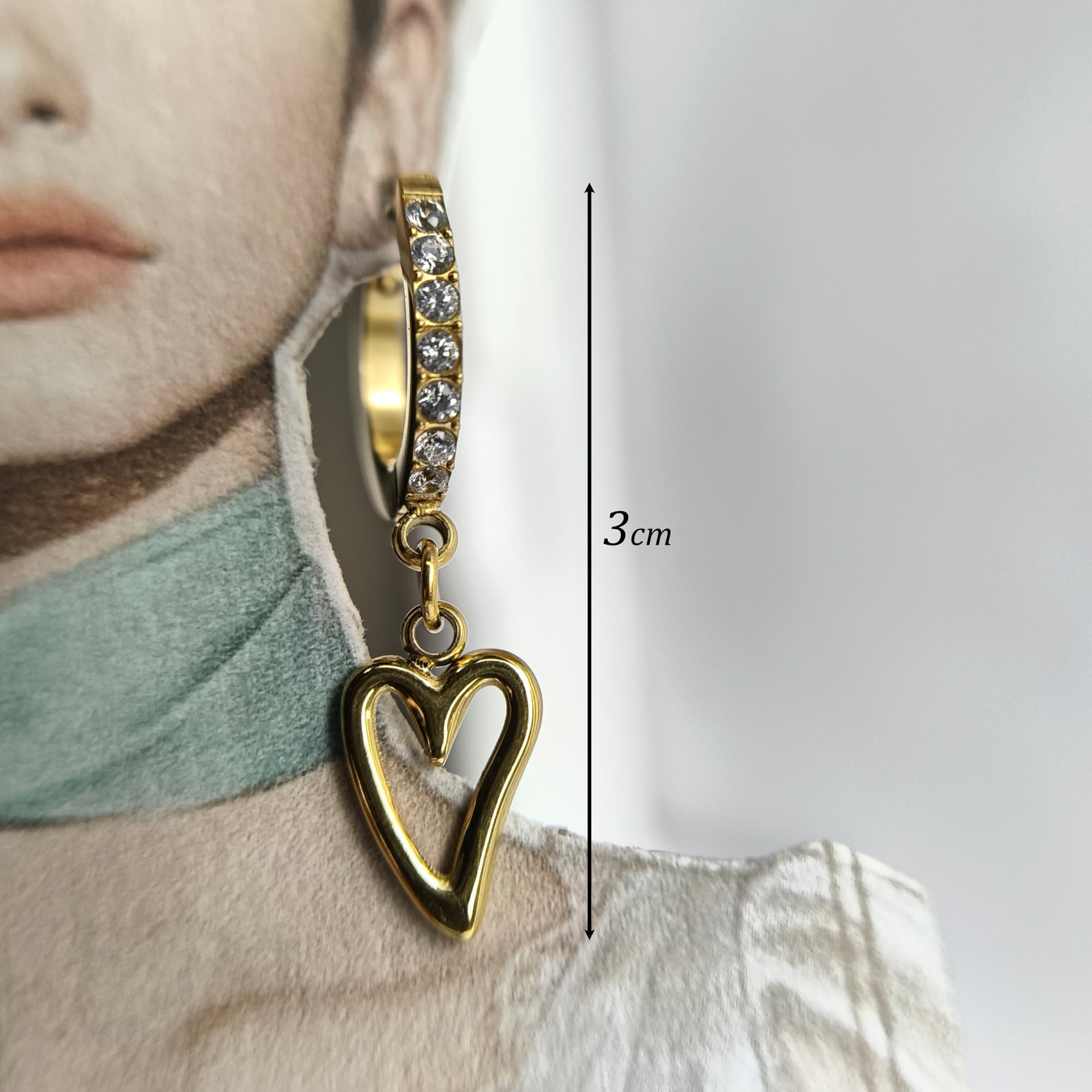 Trendy Mismatch Earrings – Anti-Tarnish Hoop & Heart Dangle Earrings for Women 