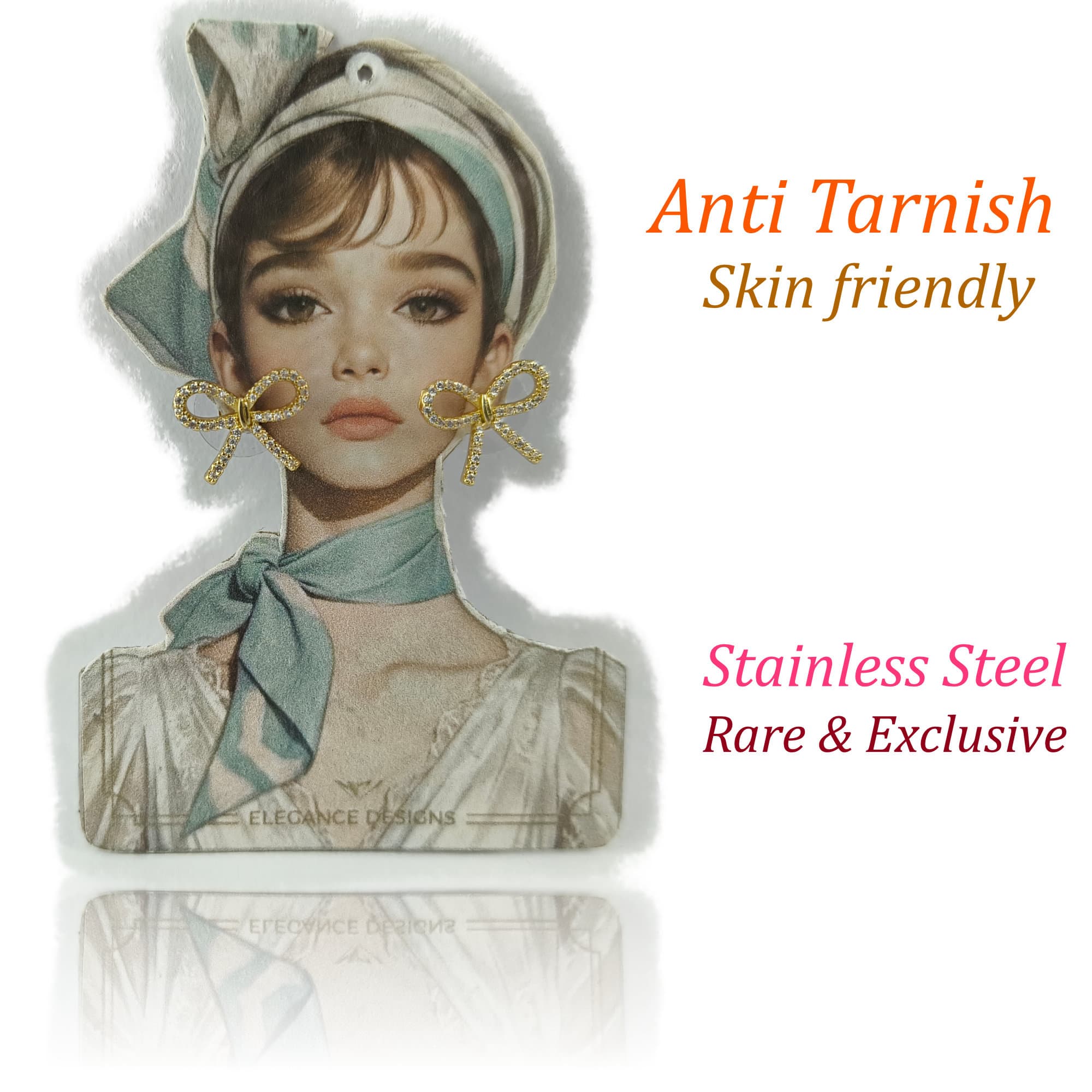 Gold Plated Water Proof Bow earring