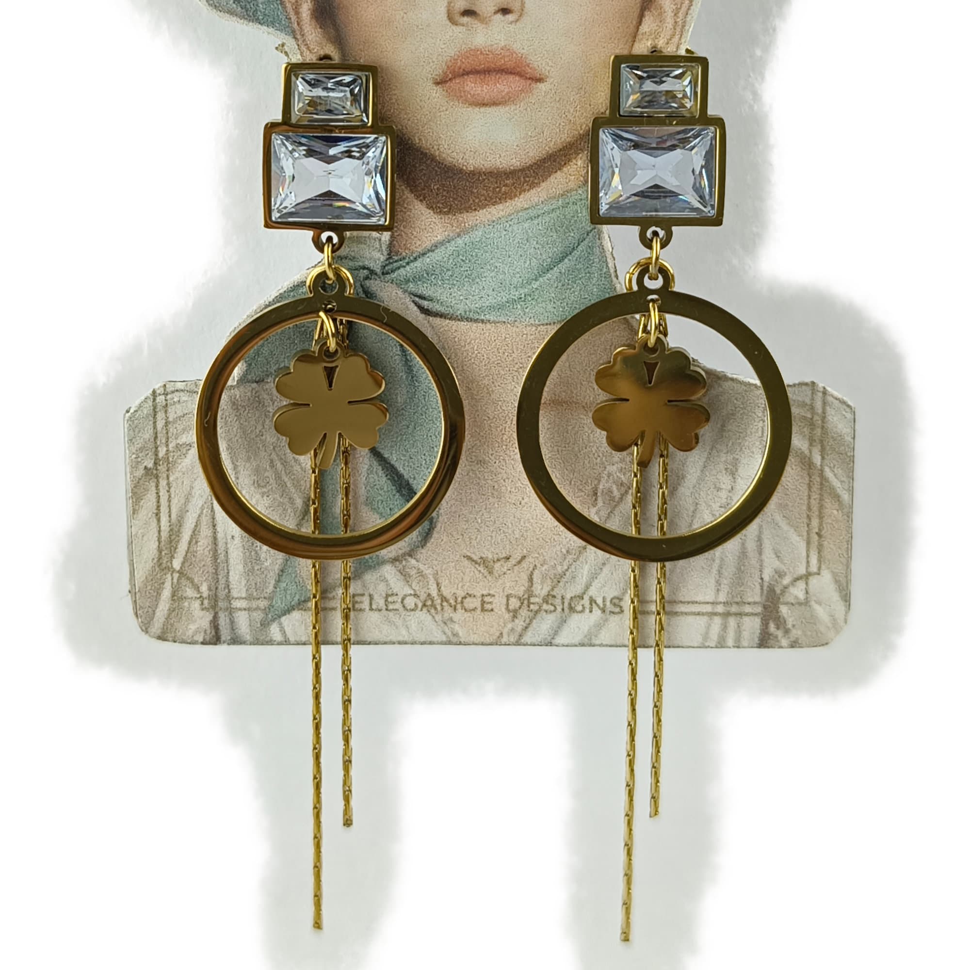 Gold Plated Waterproof Hoop dangle Earring