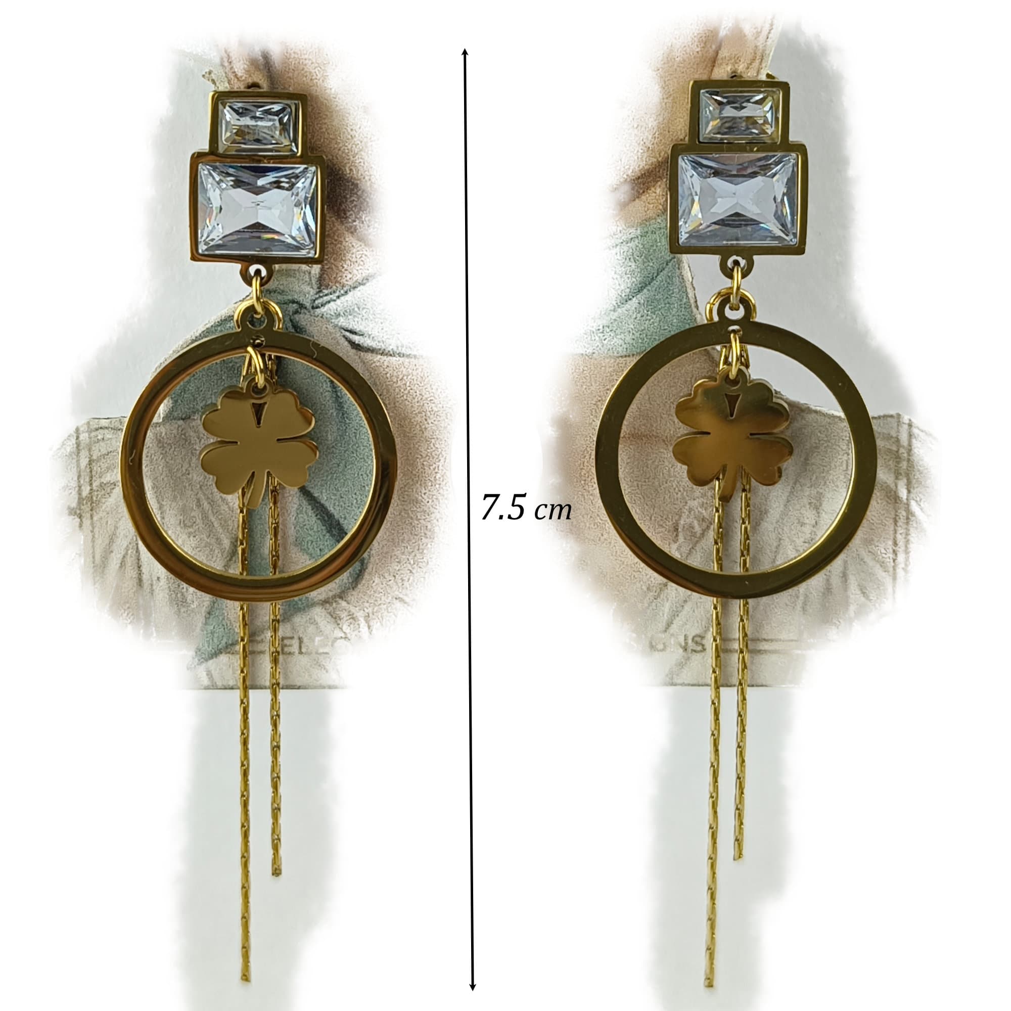 Gold Plated Waterproof Hoop dangle Earring