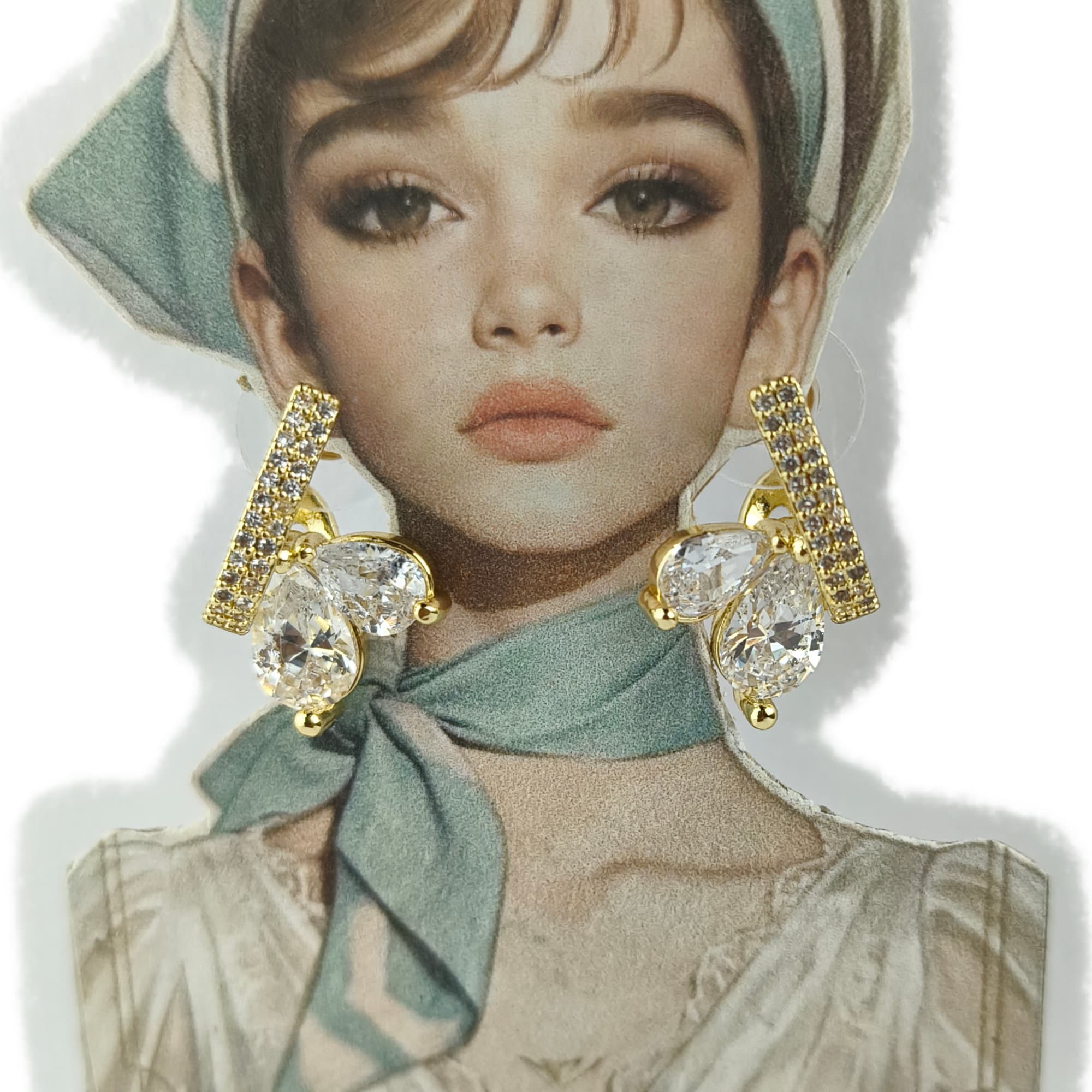 Gold Plated Diamond Earrings