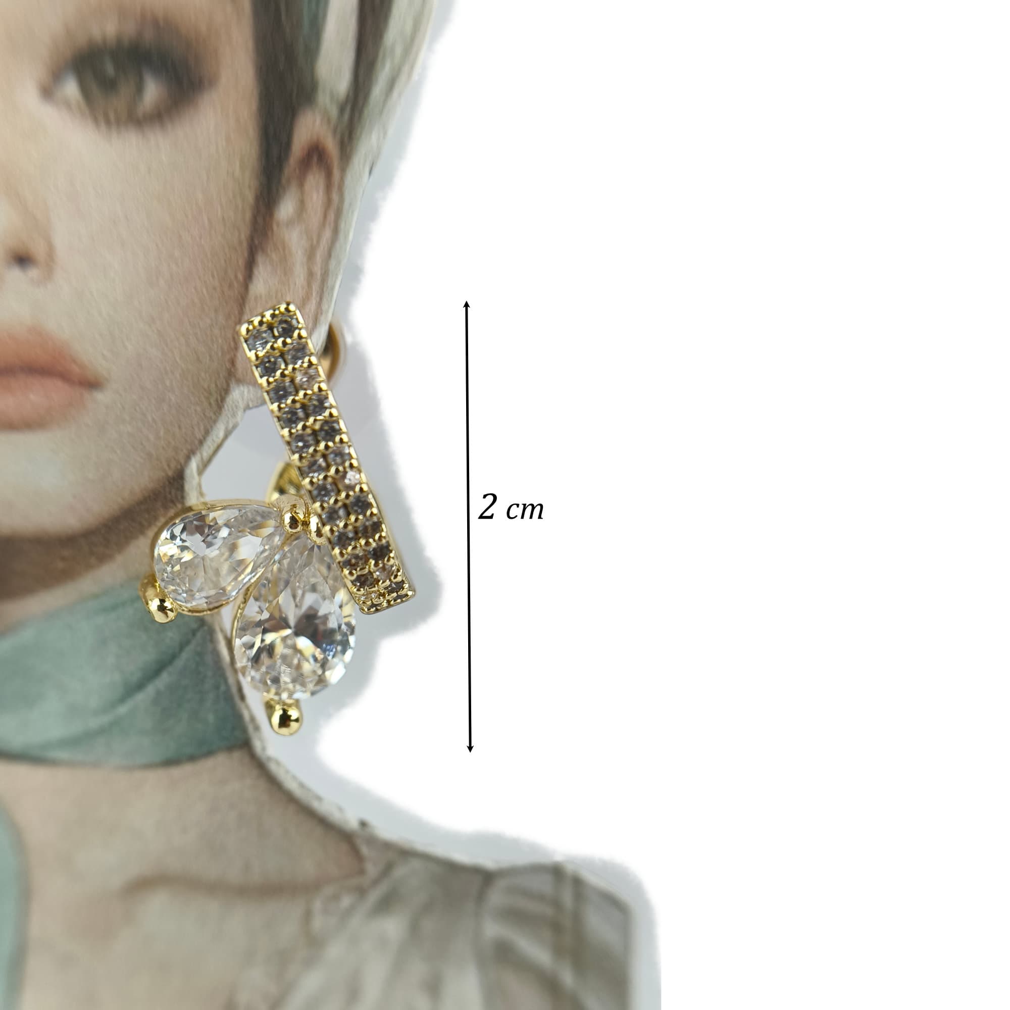 Gold Plated Diamond Earrings