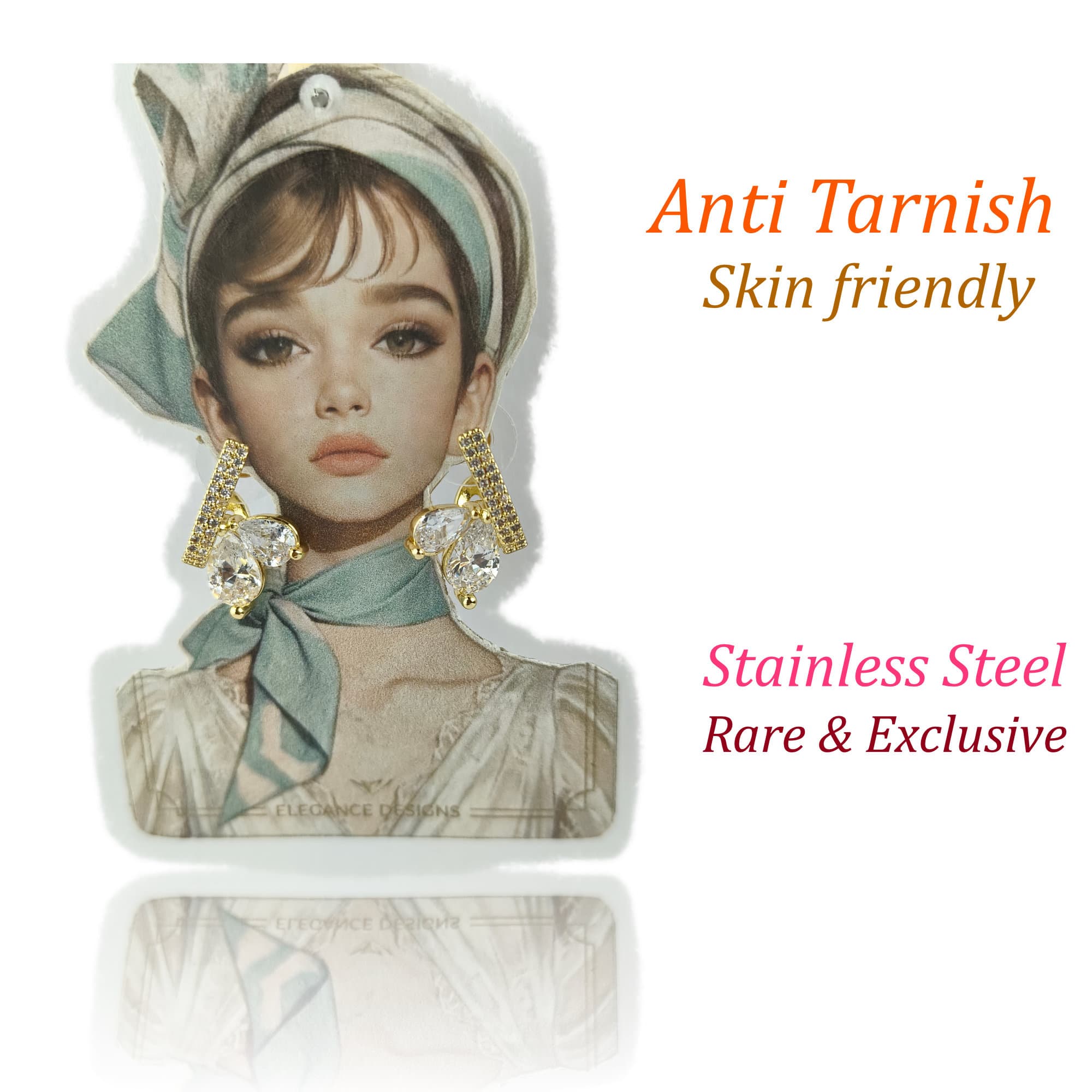 Gold Plated Diamond Earrings