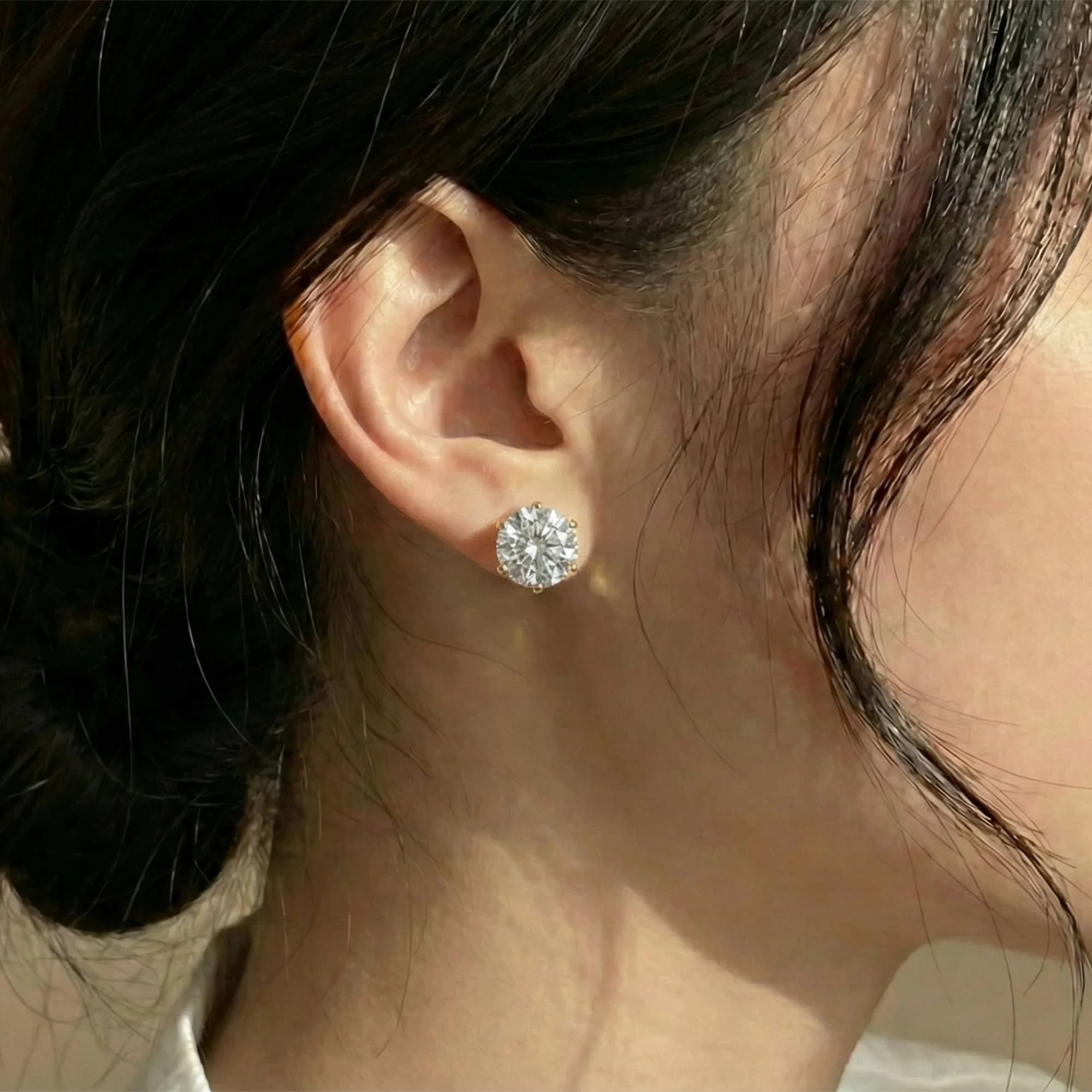 Gold Plated Sun & Heart Stud Earrings Set with Green Stone