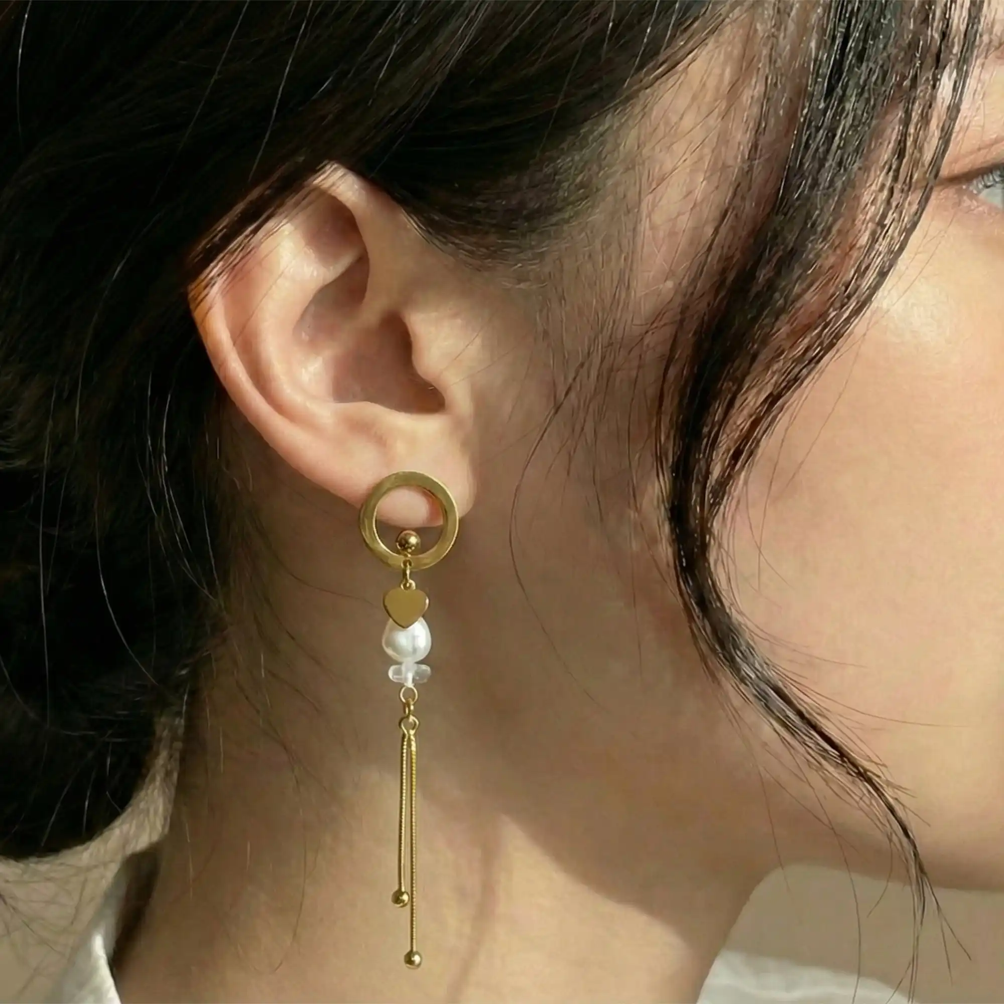 Gold Plated Water proof Hoop Earrings third