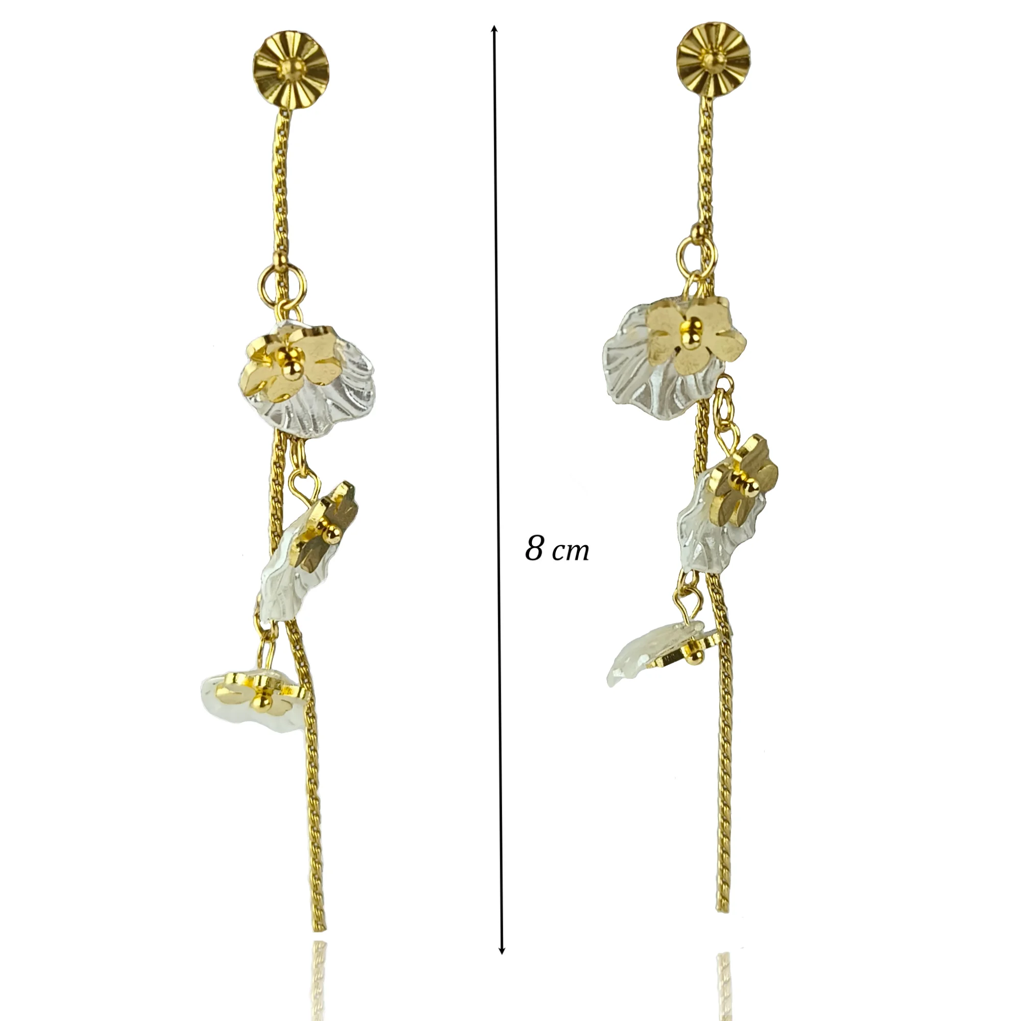Gold Plated Waterproof Long Earring length