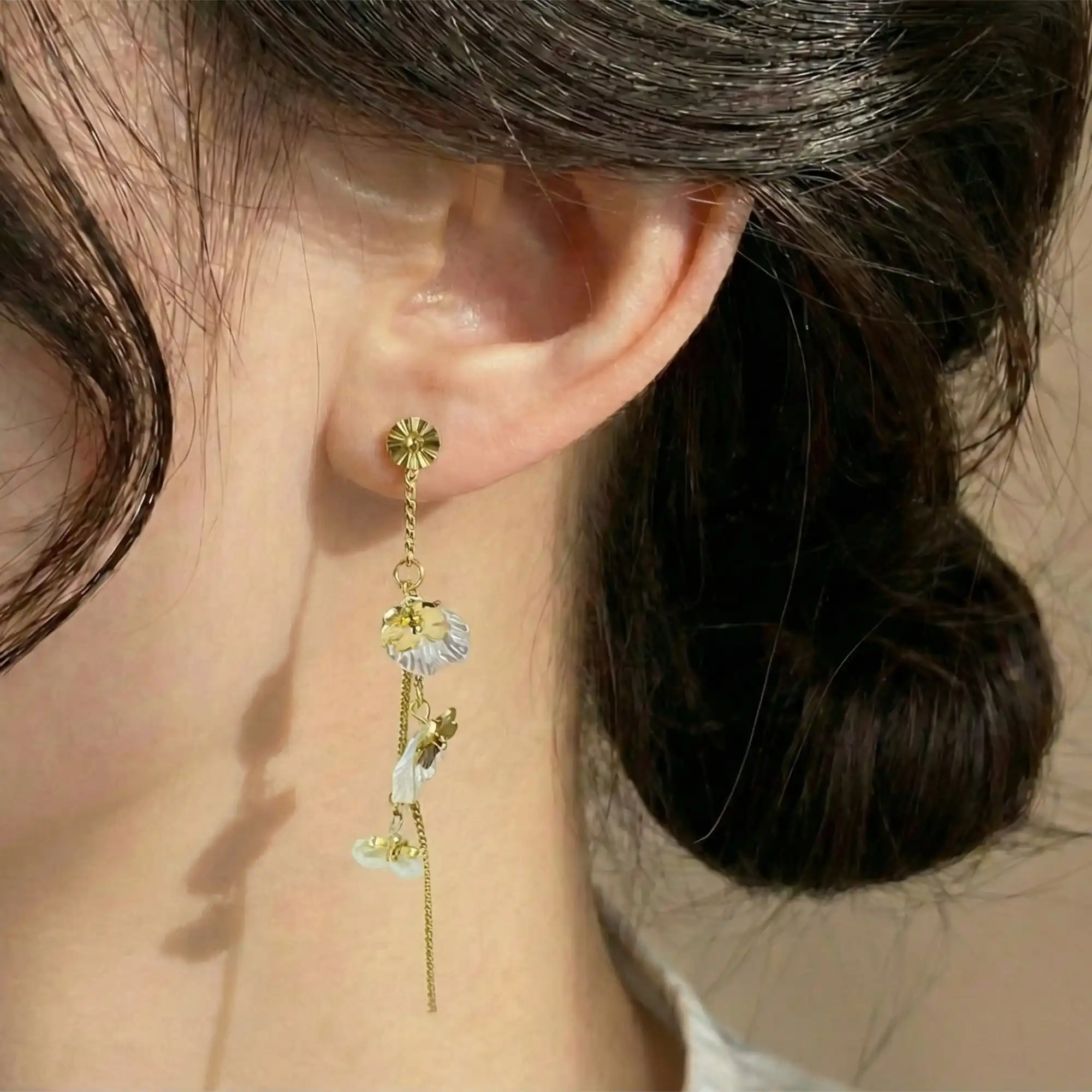 Gold Plated Waterproof Long Earring model