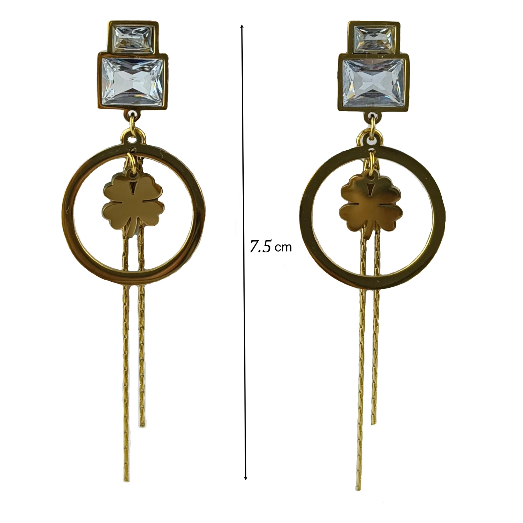 Gold Plated Waterproof Hoop dangle Earring lenght