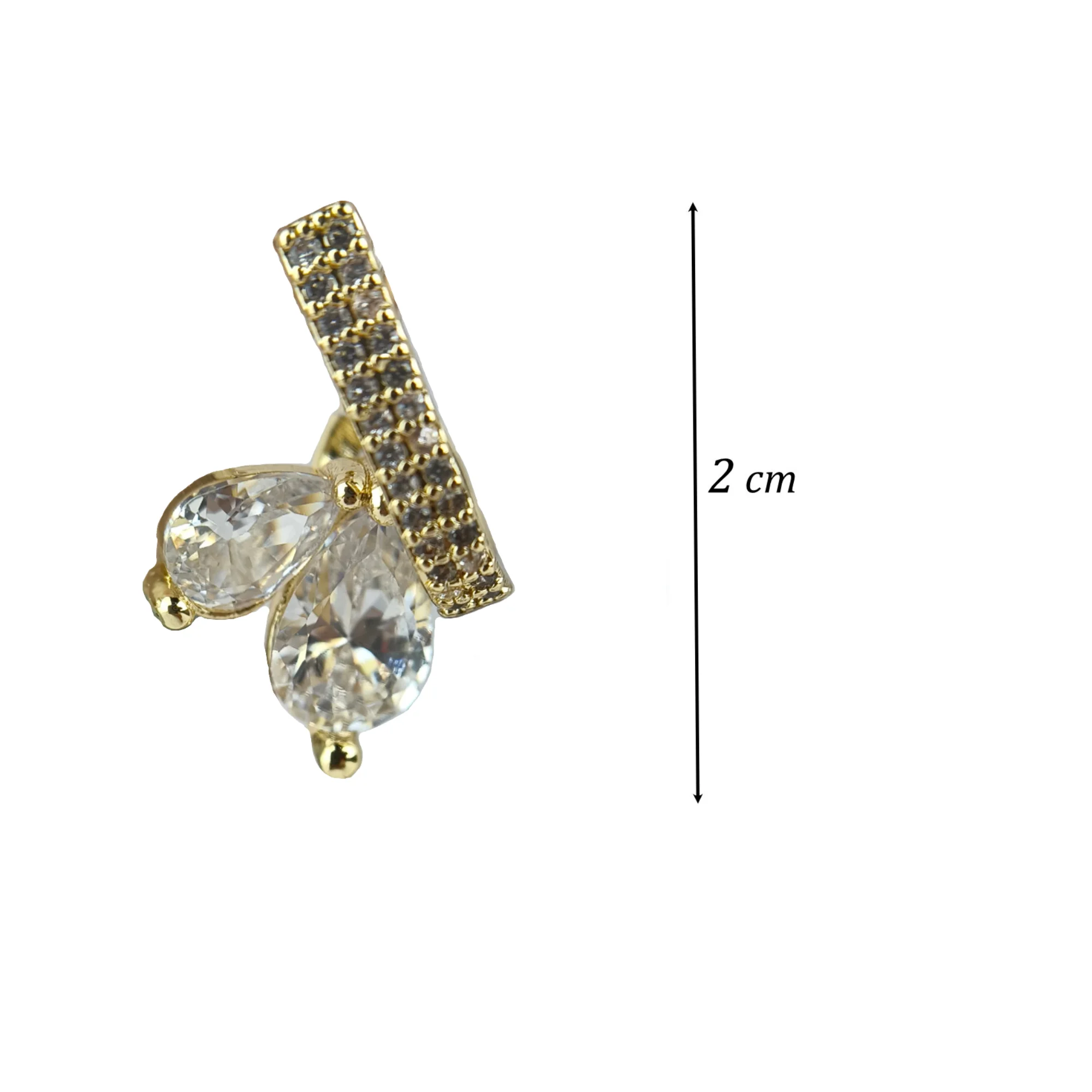 Gold Plated Diamond Earrings length