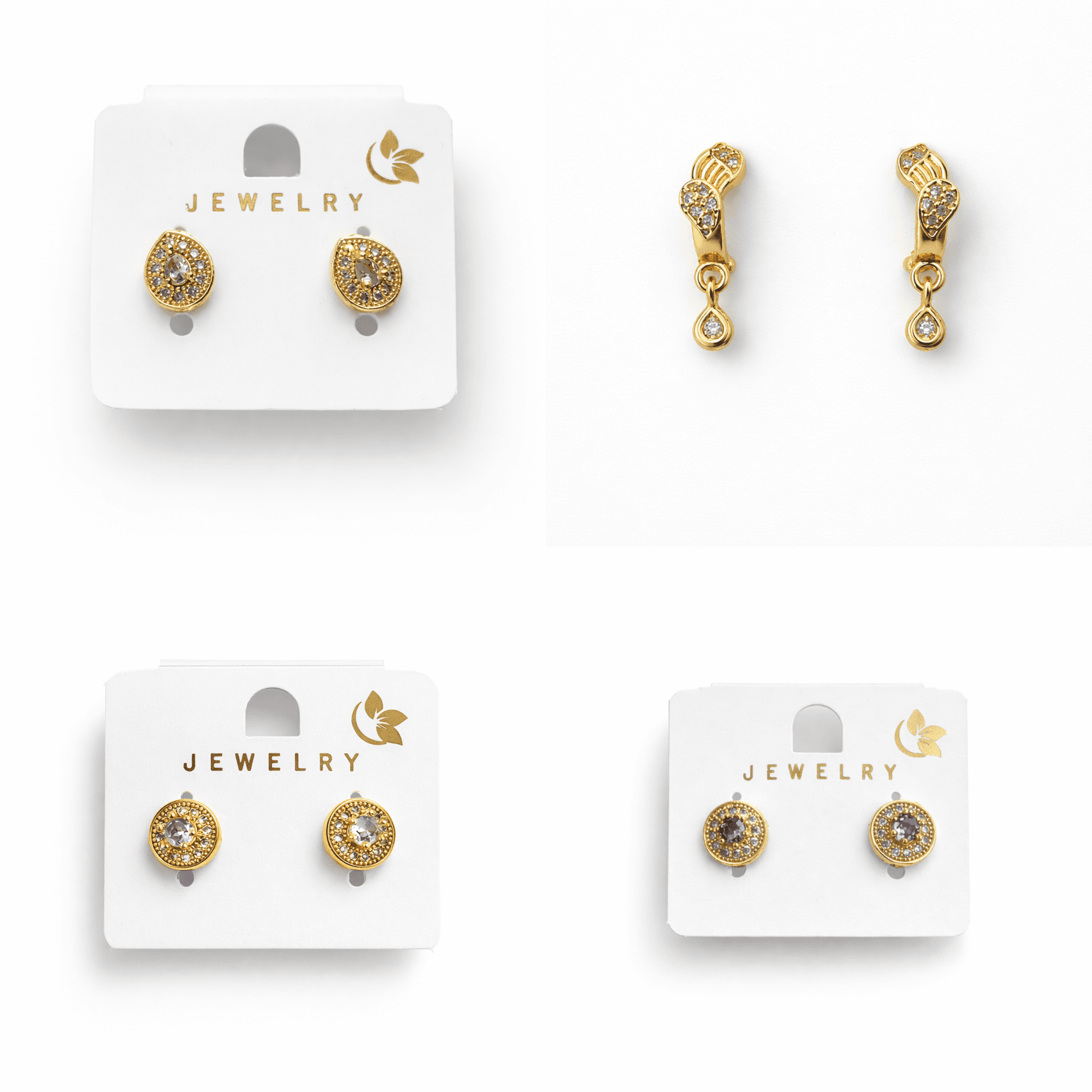 Party Wear Sparkle Earrings Combo for Women (Pack of 4 Pairs)