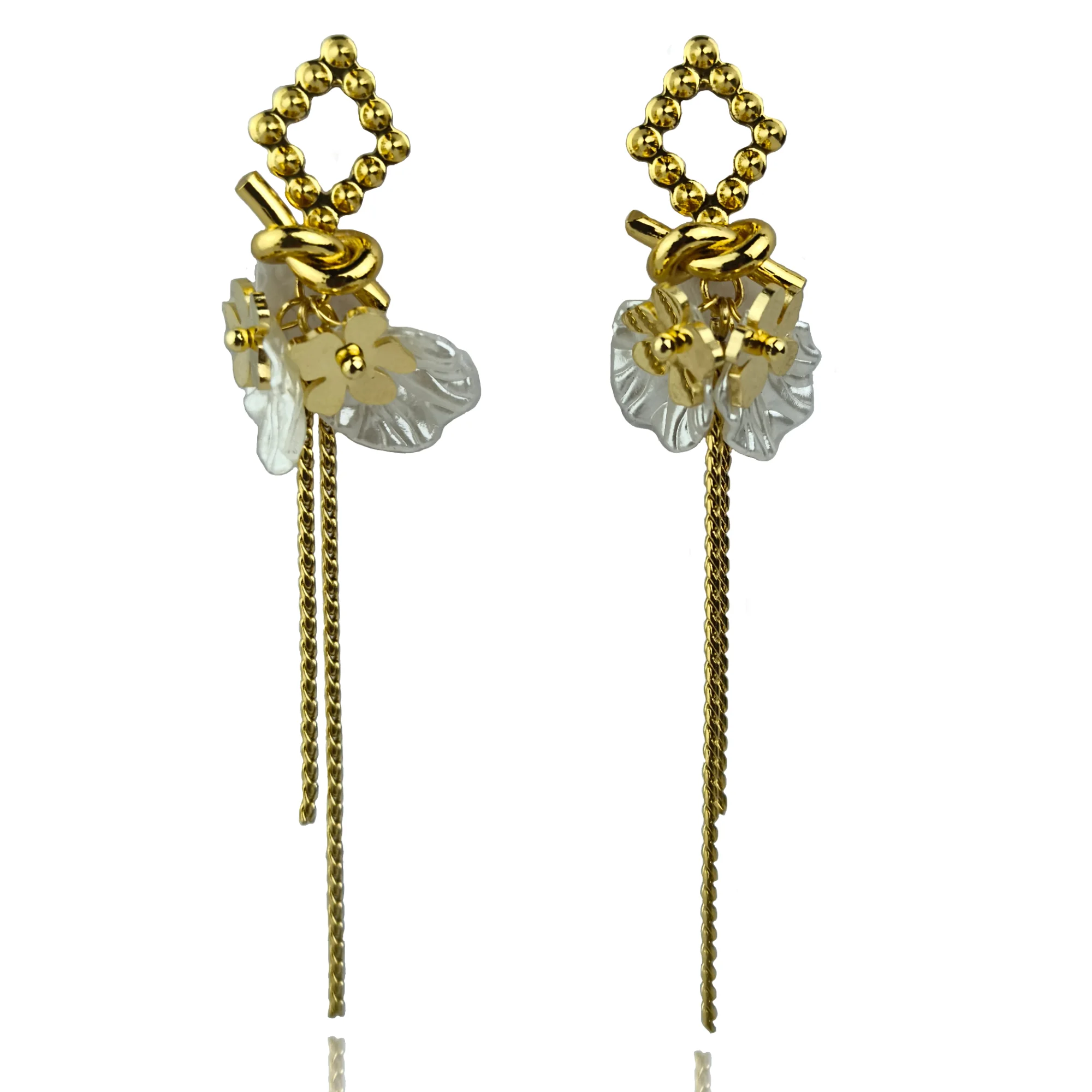 Gold Plated Waterproof Long Dangle Earrings
